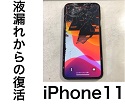 iPhone11の液晶が黒くなっている？画面が見えない！液晶漏れは画面交換で改善。